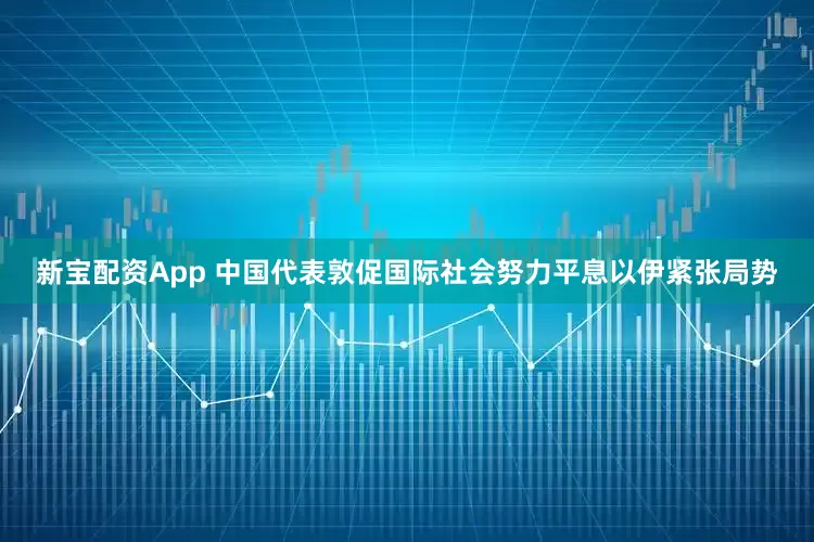 新宝配资App 中国代表敦促国际社会努力平息以伊紧张局势